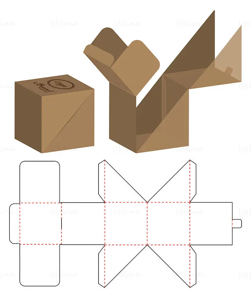 Special opening box dieline vector