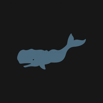 Sperm whale vector icon logo