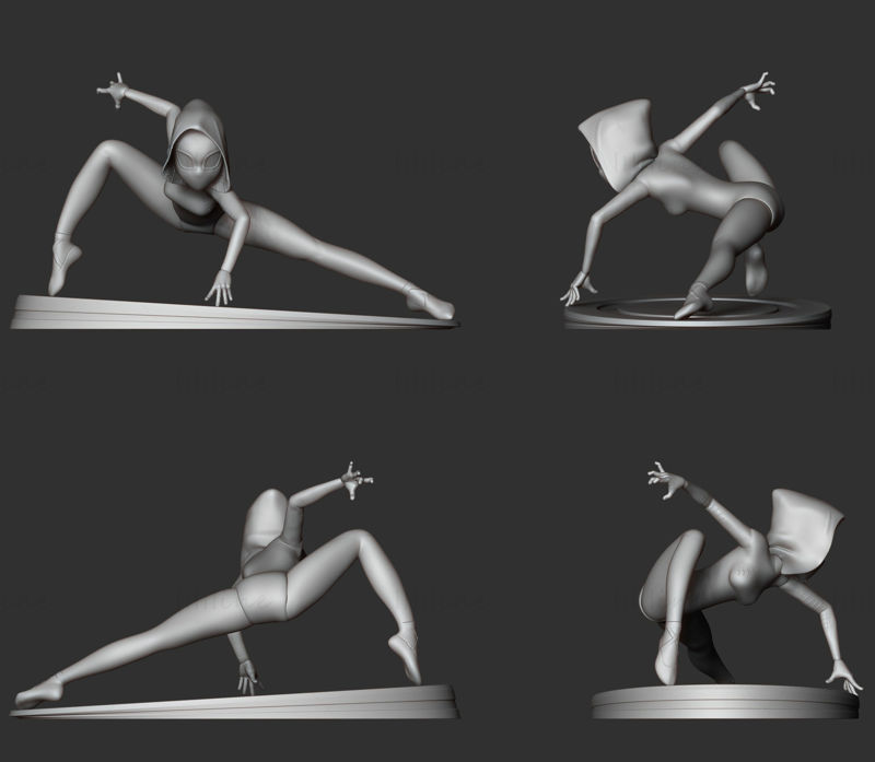 Spider Gwen Statues 3D-model klaar om af te drukken