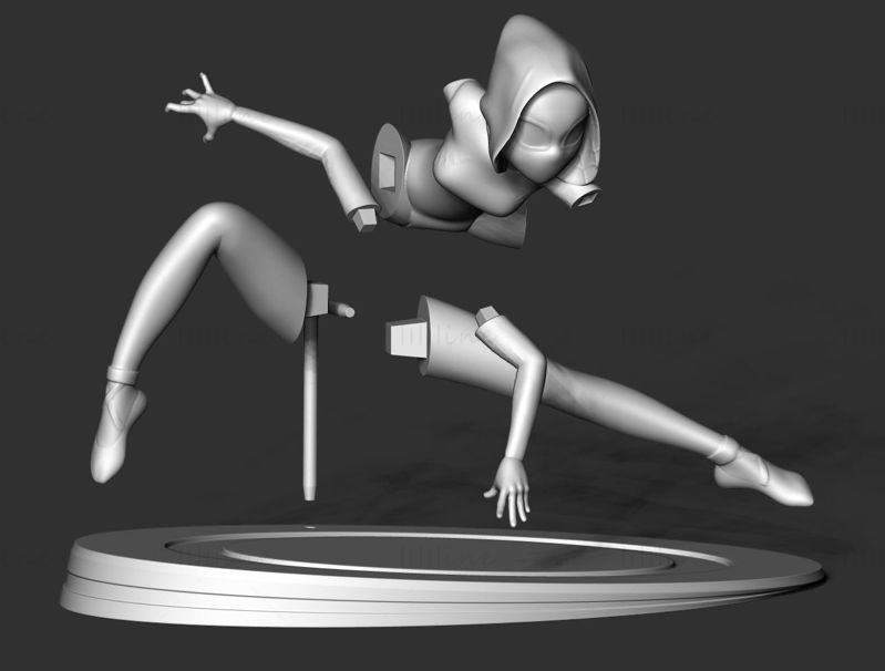 Spider Gwen Statues 3D-modell klar til utskrift