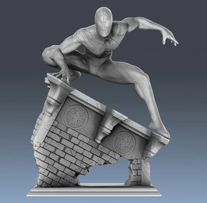 スパイダーマン - マイルズ・モラレス 3Dモデル STLを印刷する準備ができました