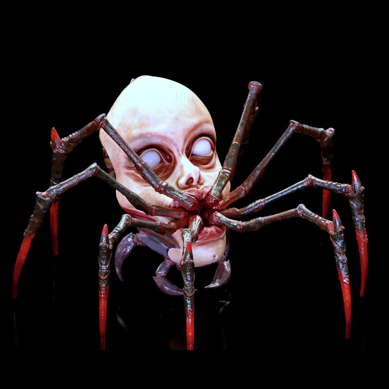 Spider with human face 3d printing model STL