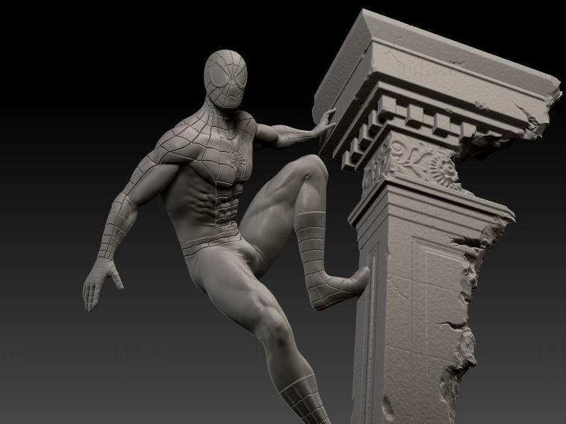 Spiderman 3D-model klaar om af te drukken
