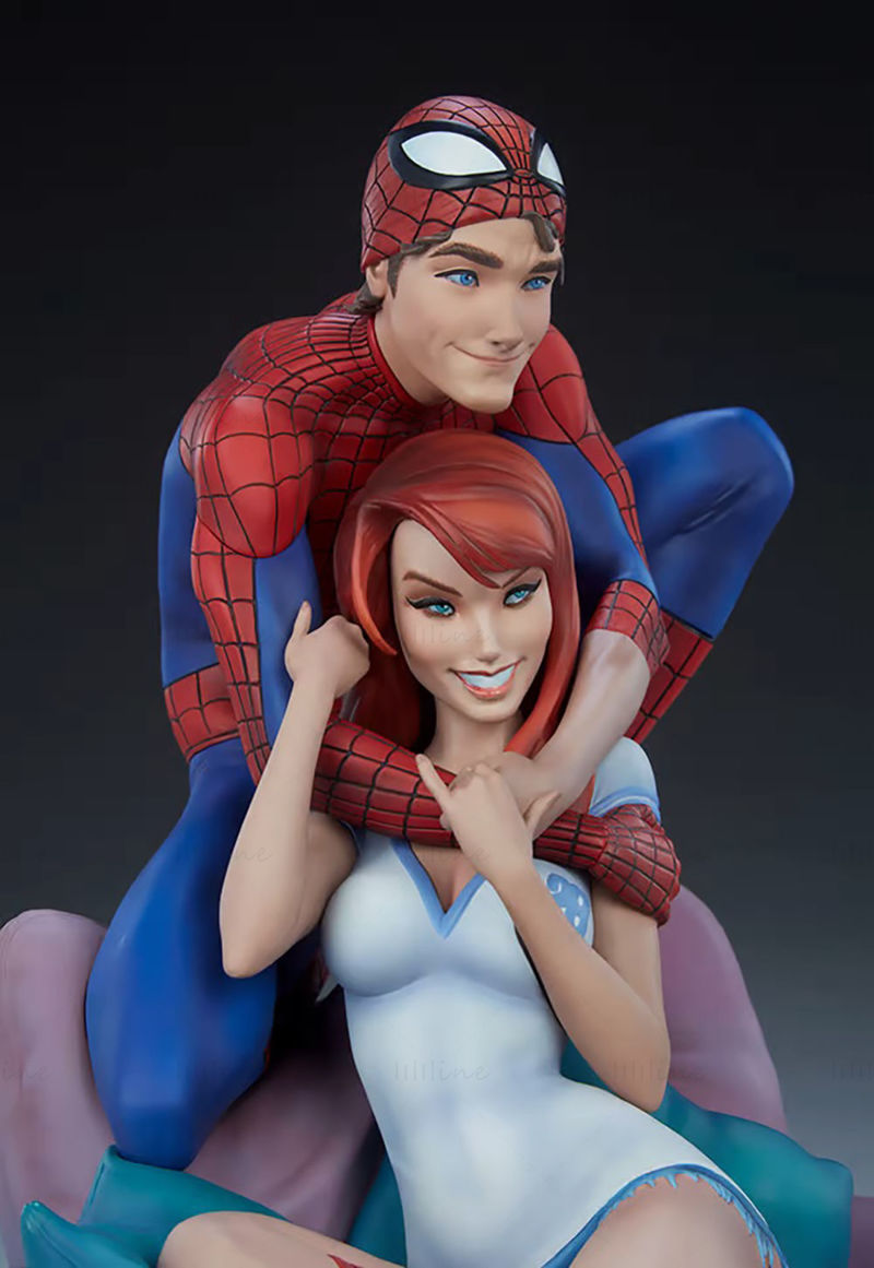 スパイダーマンとメリー・ジェーン 3Dモデル STLを印刷する準備ができました