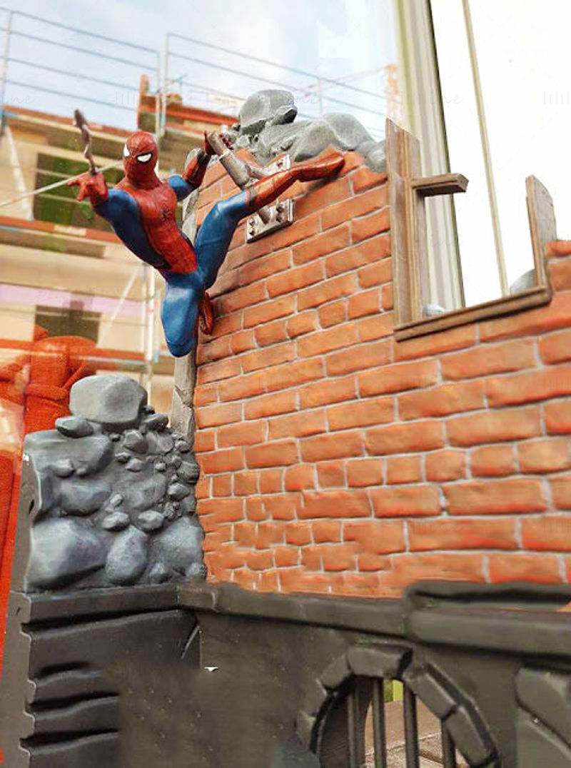 Spiderman diorama 3D Model Ready to Print