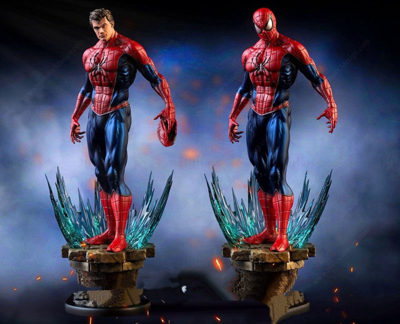 Spiderman Diorama 3D-model Klaar om af te drukken 3D-afdrukmodel