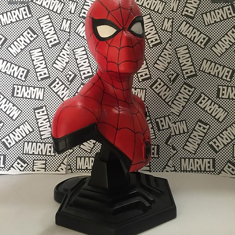 Spiderman Home Coming Bust 3D-modell Klar til å skrive ut STL