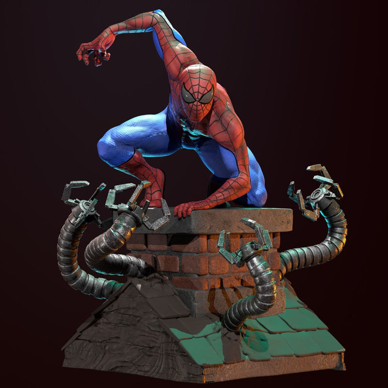 蜘蛛侠漫威 2020 雕像 3D 模型准备打印 STL