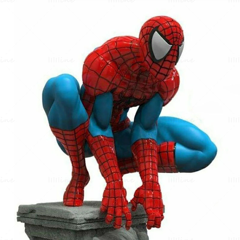 Spiderman Mavel Statues Modello 3D Pronto per la stampa STL