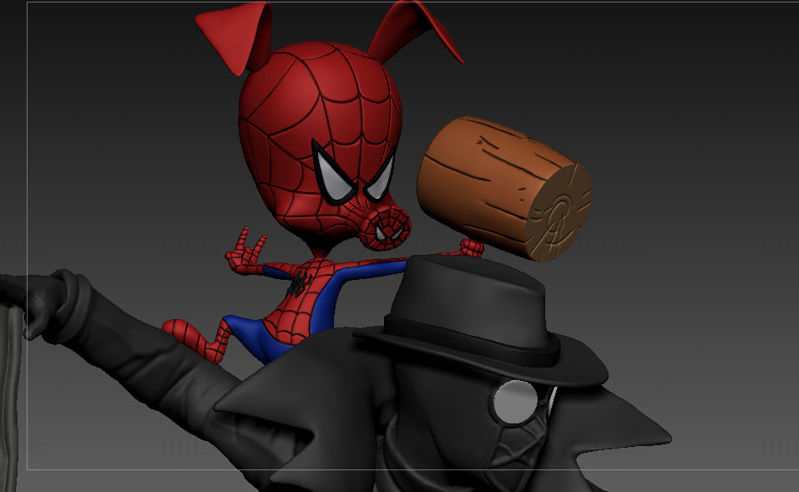 Spiderman Noir Washed 3D Model Ready to Print