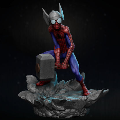 Spiderman Thor-statuer 3D-modell Klar til å skrive ut STL