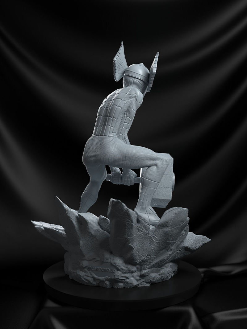 تماثيل الرجل العنكبوت ثور نموذج ثلاثي الأبعاد جاهز للطباعة STL