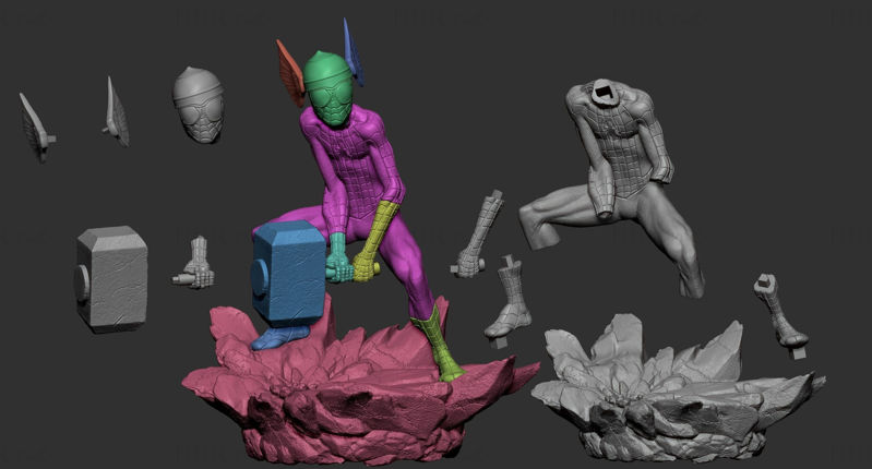Spiderman Thor estátuas modelo 3D pronto para imprimir STL