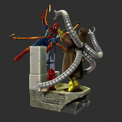 Spiderman vs Doctor Octopus modello di stampa 3D STL