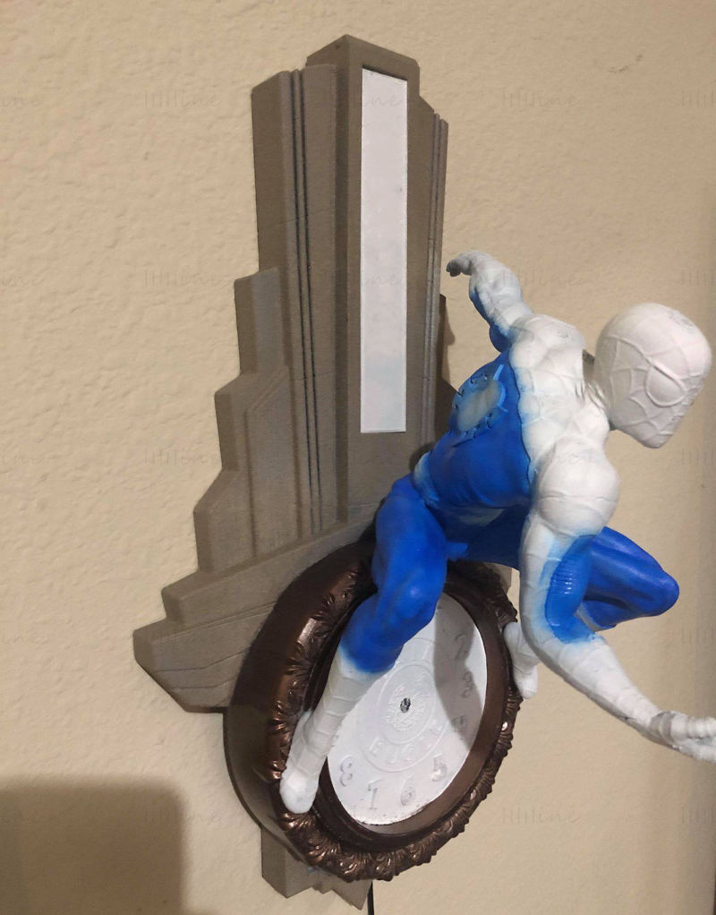 Spiderman Wall Clock 3D Model Ready to Print STL