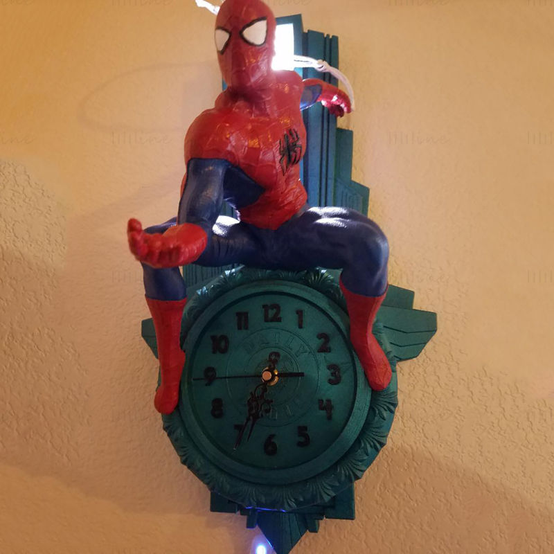 Spiderman Wanduhr 3D-Modell druckfertig STL