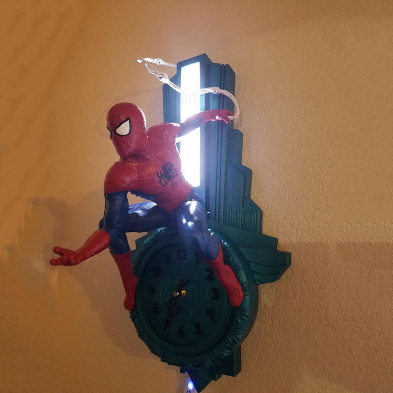 Spiderman veggklokke 3D-modell Klar til å skrive ut STL