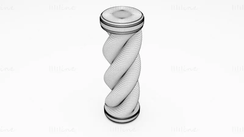 Spiral Pillar 3D Model