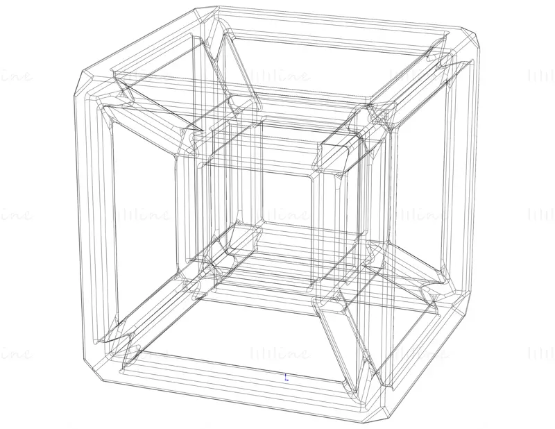 SQ Tesseract Hypercube 3D Print Model STL