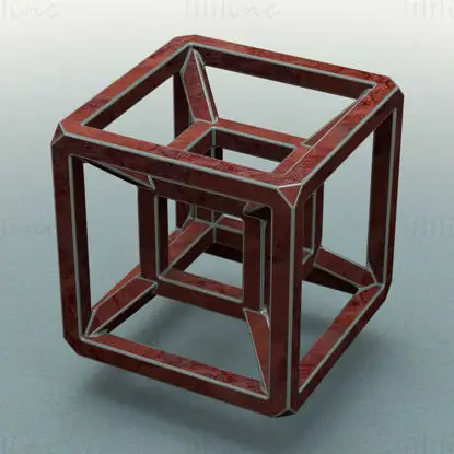 SQ Tesseract Hypercube 3D プリントモデル STL