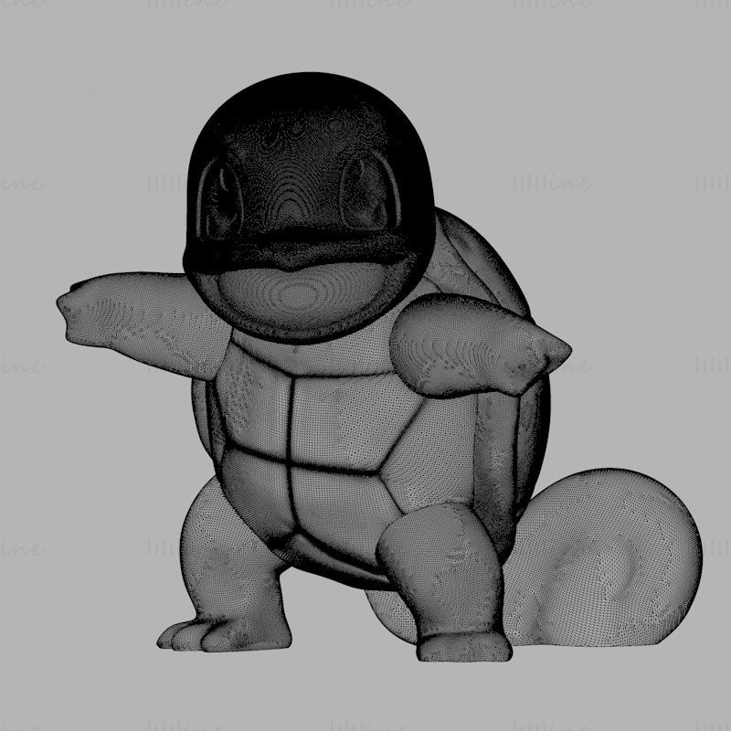 Squirtle 3D nyomtatási modell