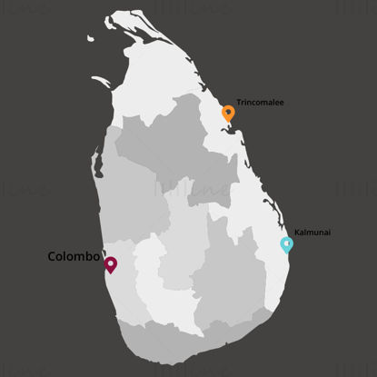 Sri Lanka harita vektörü