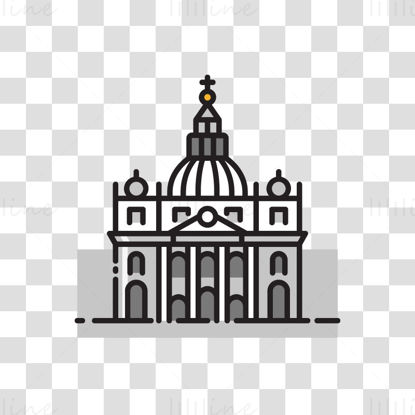 St Peter Basilica vector illustration