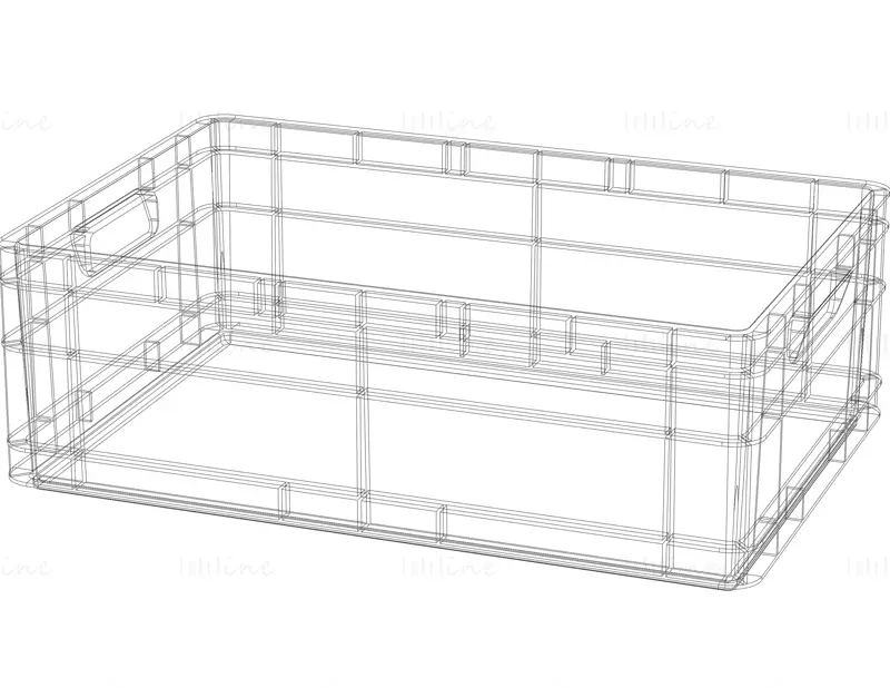 可堆叠收纳盒容量 40 升 3D 打印模型 STL