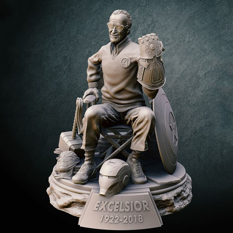 Stan Lee Tribute Statues Modelo 3D pronto para imprimir STL