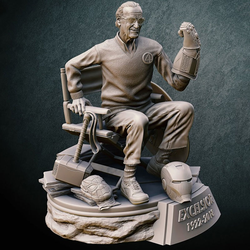 Stan Lee Tribute Statues Modèle 3D prêt à imprimer STL