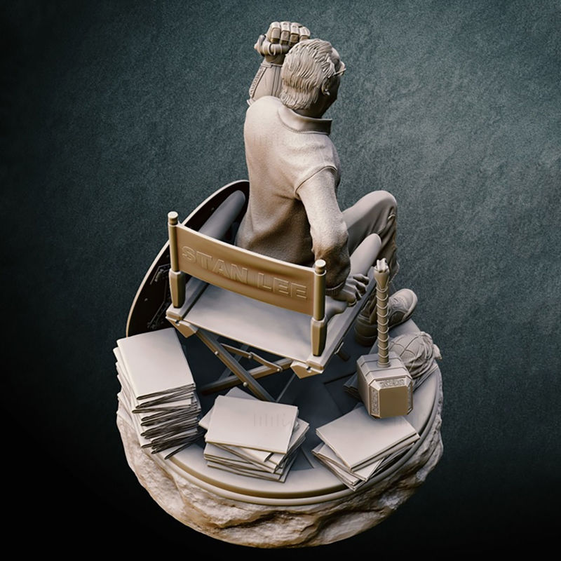 Stan Lee Tribute Statues 3D-Modell bereit zum Drucken STL