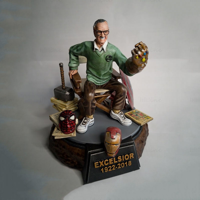 Stan Lee Tribute Statues Modello 3D pronto per la stampa STL