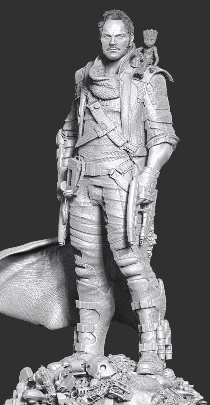Star Lord Peter Quill Statues Model 3D Gata de imprimat