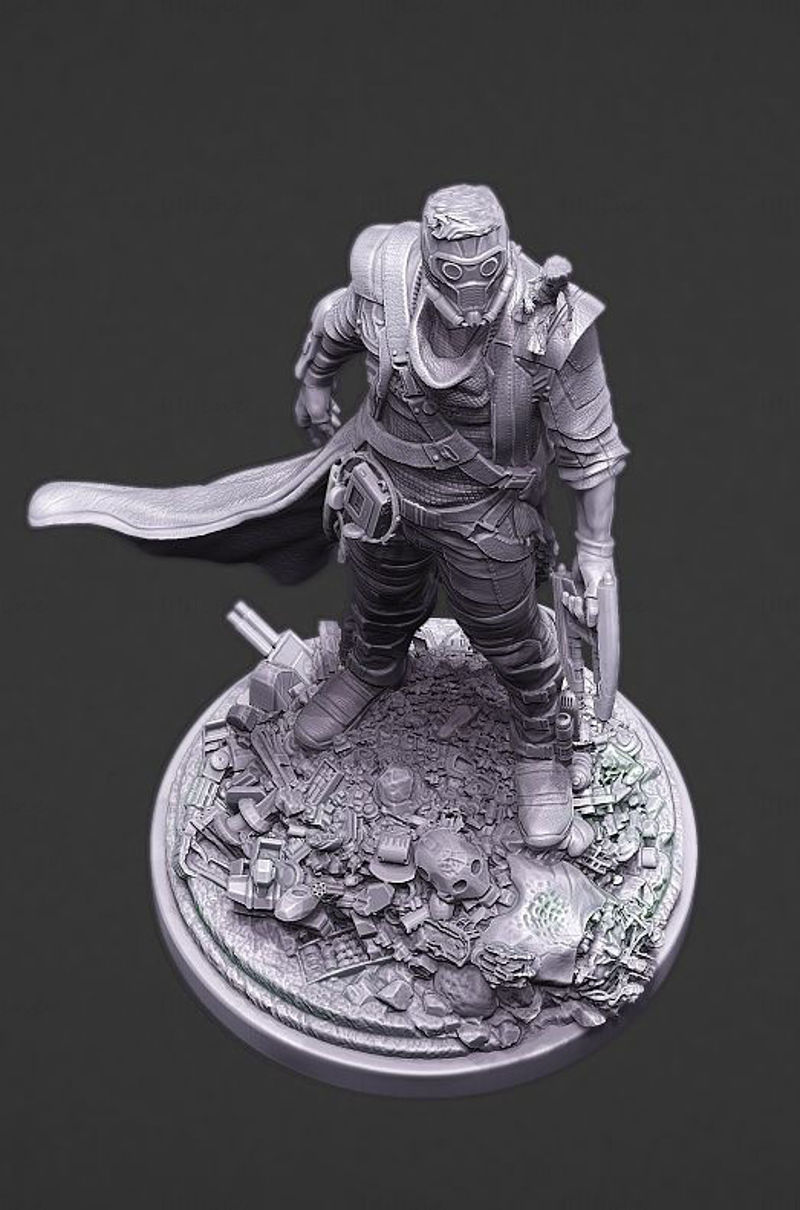 3D model sochy hvězdného lorda Petera Quilla připravený k tisku