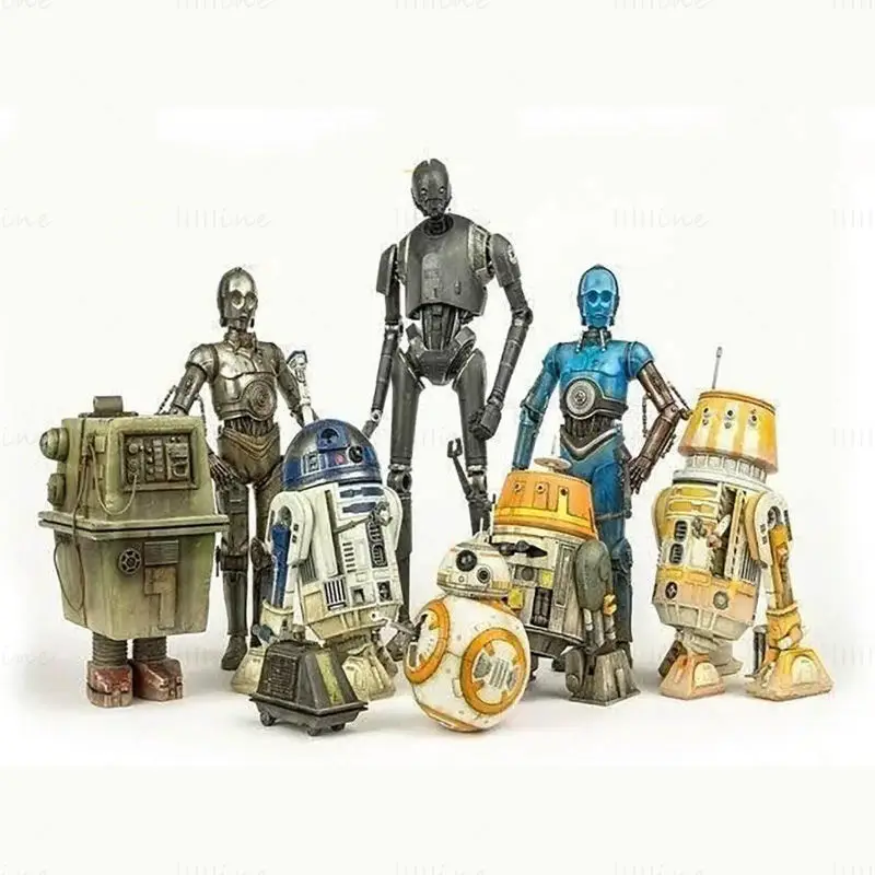 Star Wars Legion Ölçekli Droid Figürleri 3D Baskı Modeli Koleksiyonu