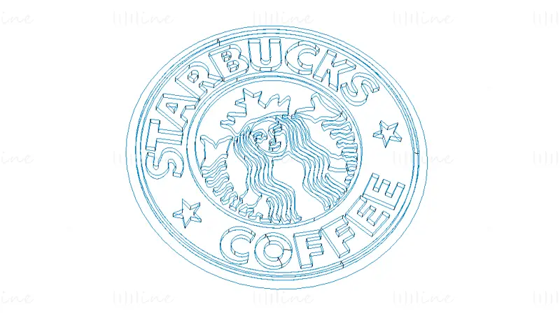 Starbucks Coffee Logó Felületmodellezés 3D Printing Model STL