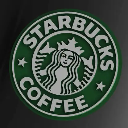Starbucks Coffee Logo Modellazione della superficie Stampa 3D Modello STL