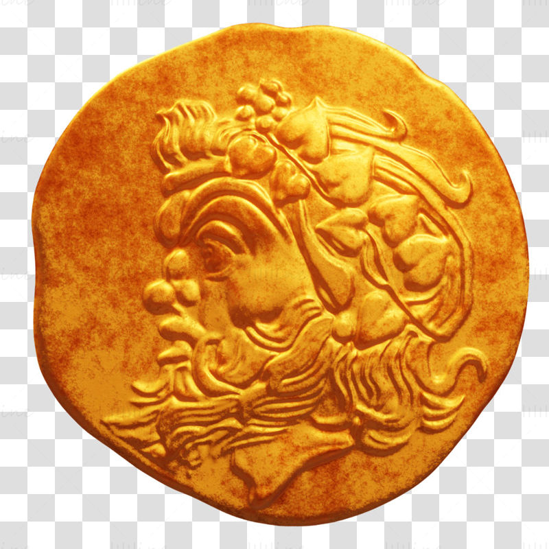 stater Pantikapaion gold coin 3d model
