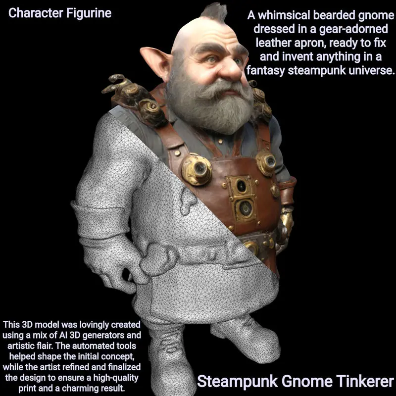 مدل پرینت سه بعدی Steampunk Gnome Tinkerer