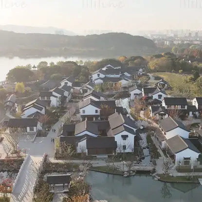 Estoque de vídeo da vila de pescadores do Lago Stony