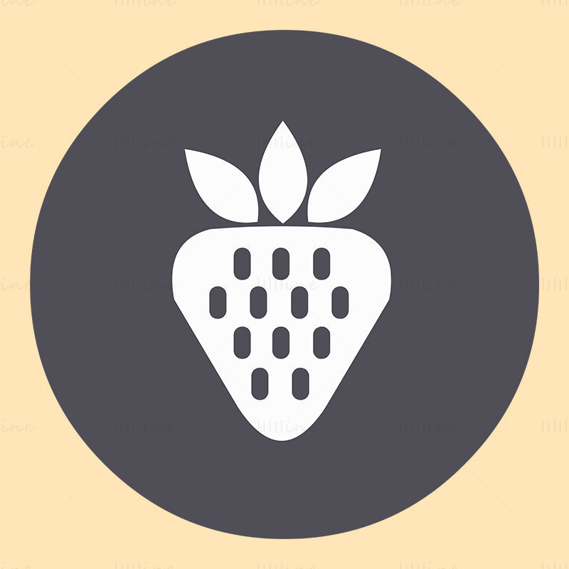Strawberry fruit icon label vector