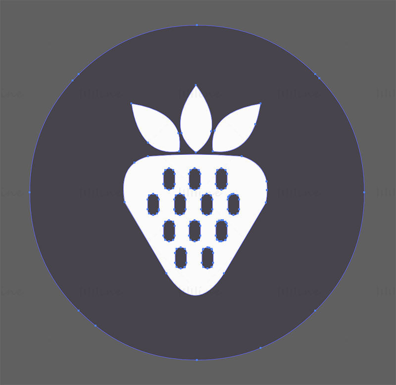 Strawberry fruit icon label vector