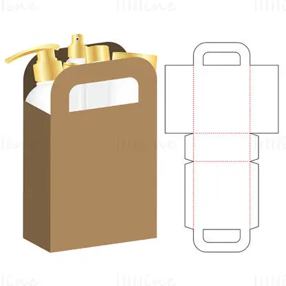 Sturdy paper bag dieline vector
