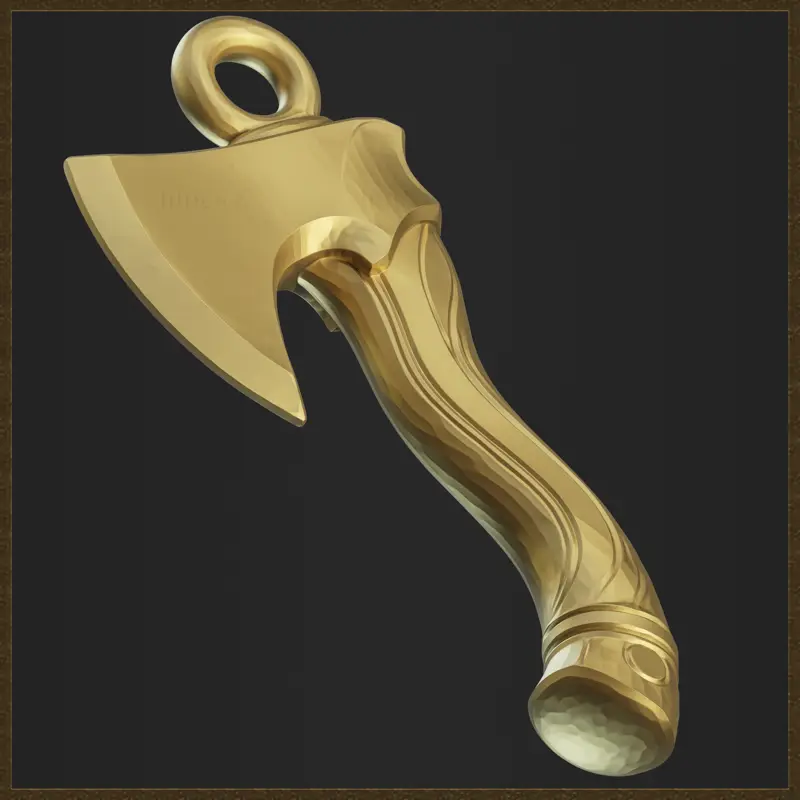 Stylizovaný 3D model šperků se sekerou