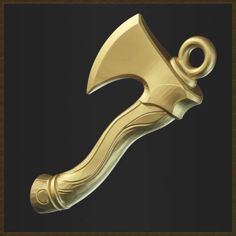 Stylizovaný 3D model šperků se sekerou