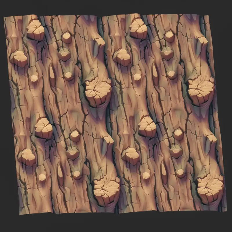 Stylized Bark Seamless Texture 2048x2048px