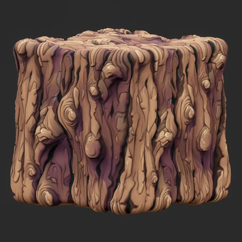 Stylized Bark Seamless Texture Material