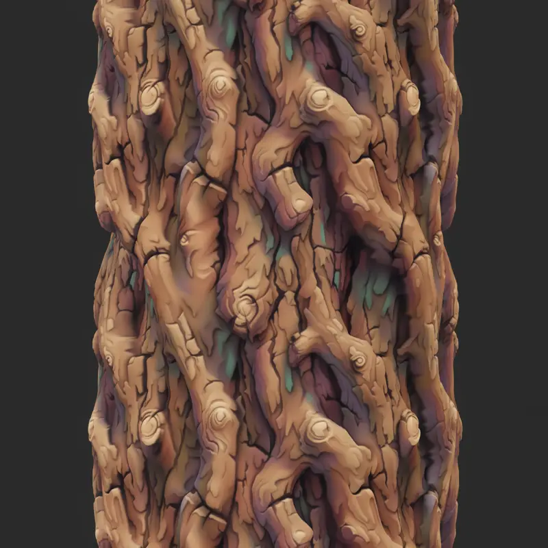 Stylized Bark Tileable Texture