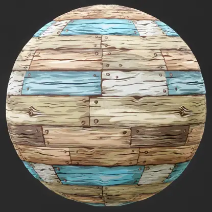 Stylized Blue Brown Wood Seamless Texture