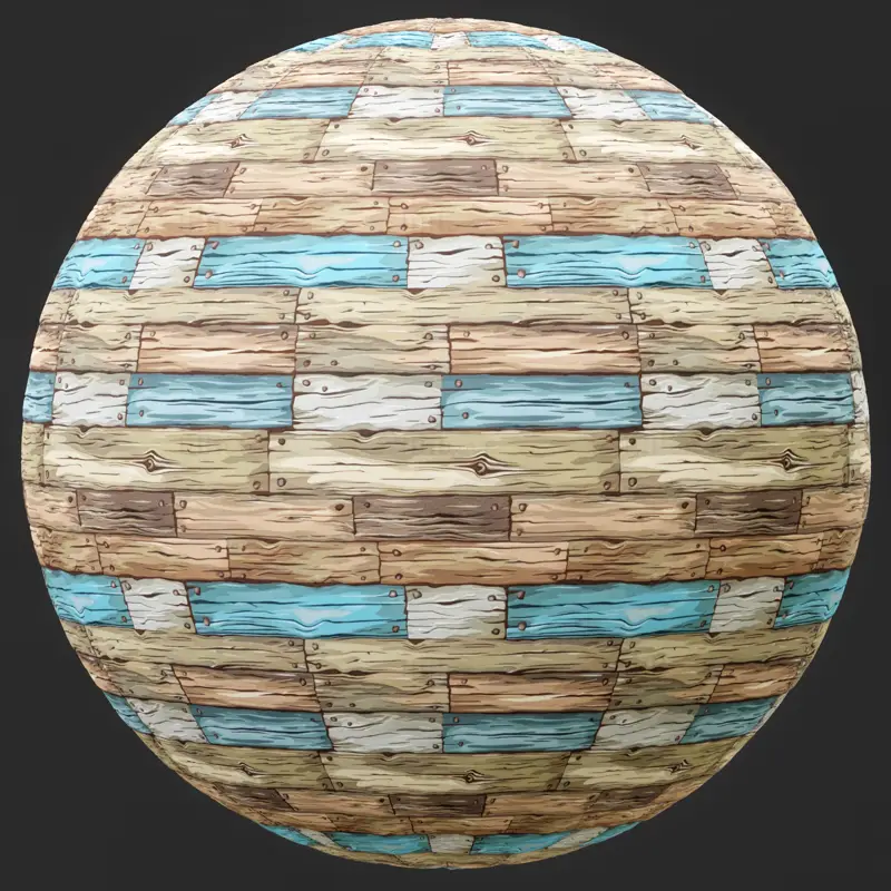 Stylized Blue Brown Wood Seamless Texture